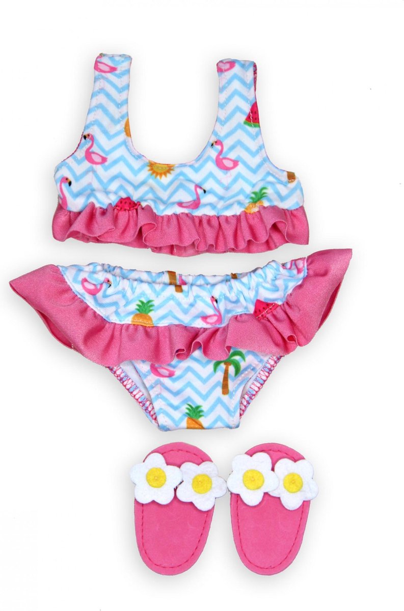 Heless Poppenbikini Met Slippers Voor Pop Van 35-45 Cm - Roze