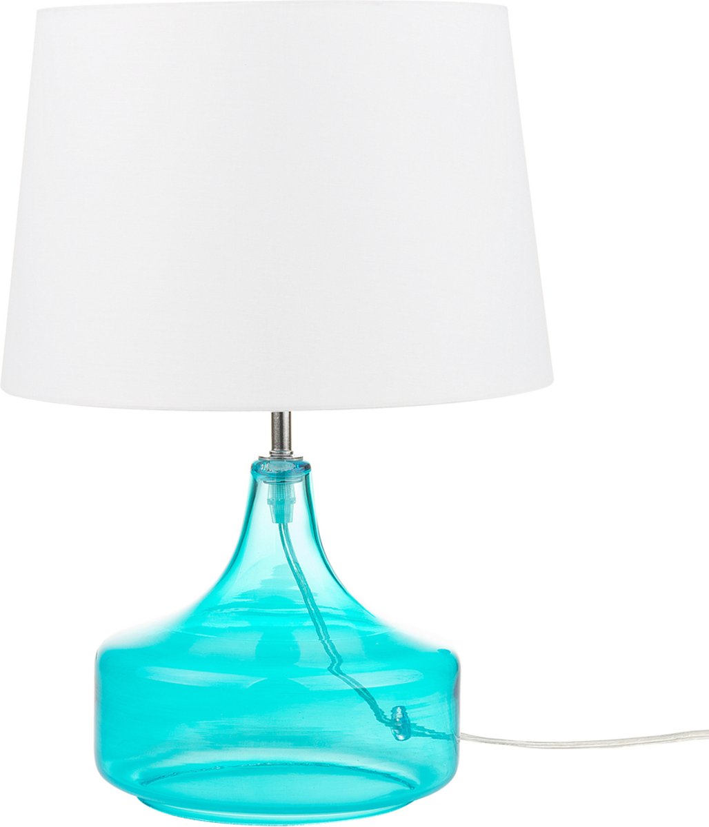 Beliani Erzen Tafellamp Glas 20 X 29 Cm - Blauw