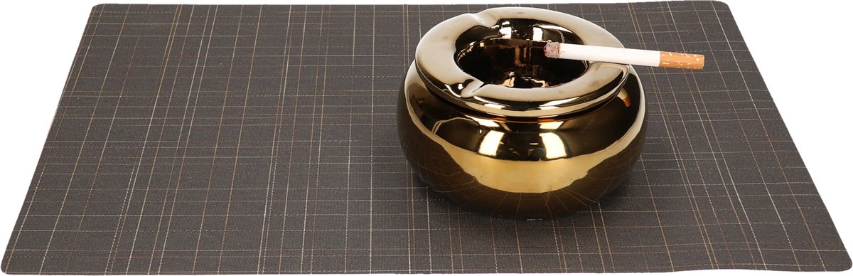 Terras Asbakken Kleur 14 Cm - Buiten Asbakken - Tafelaccessoires - Tuin Artikelen - Goud