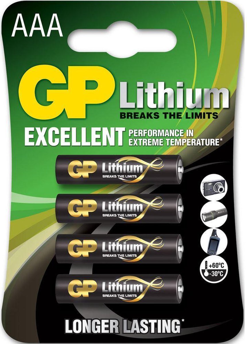 GP Aaa Lithium Batterij 07024lf-c4 4 Stuks