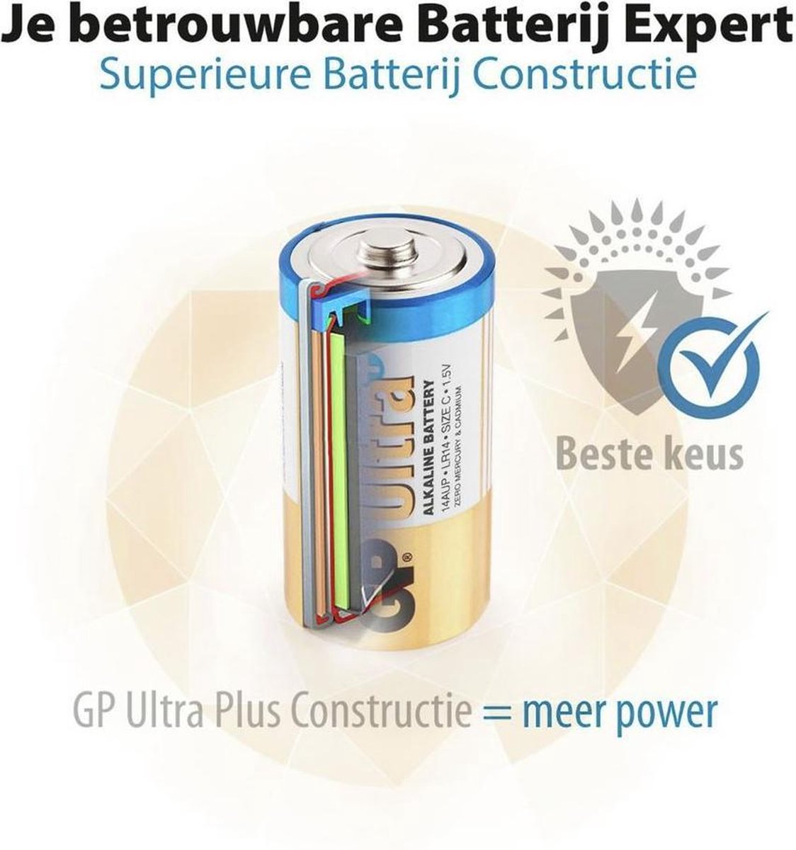 GP C 2 Stuks Ultra Plus Alkaline Batterij