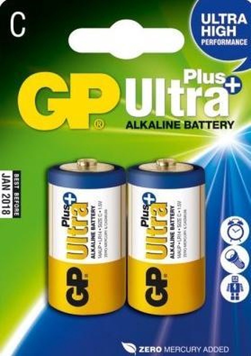 GP C 2 Stuks Ultra Plus Alkaline Batterij