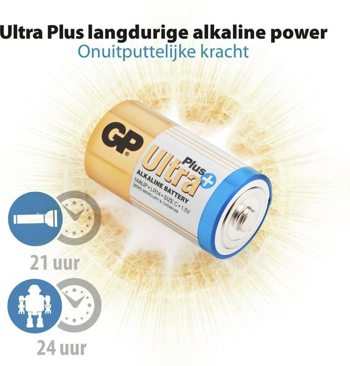 GP C 2 Stuks Ultra Plus Alkaline Batterij
