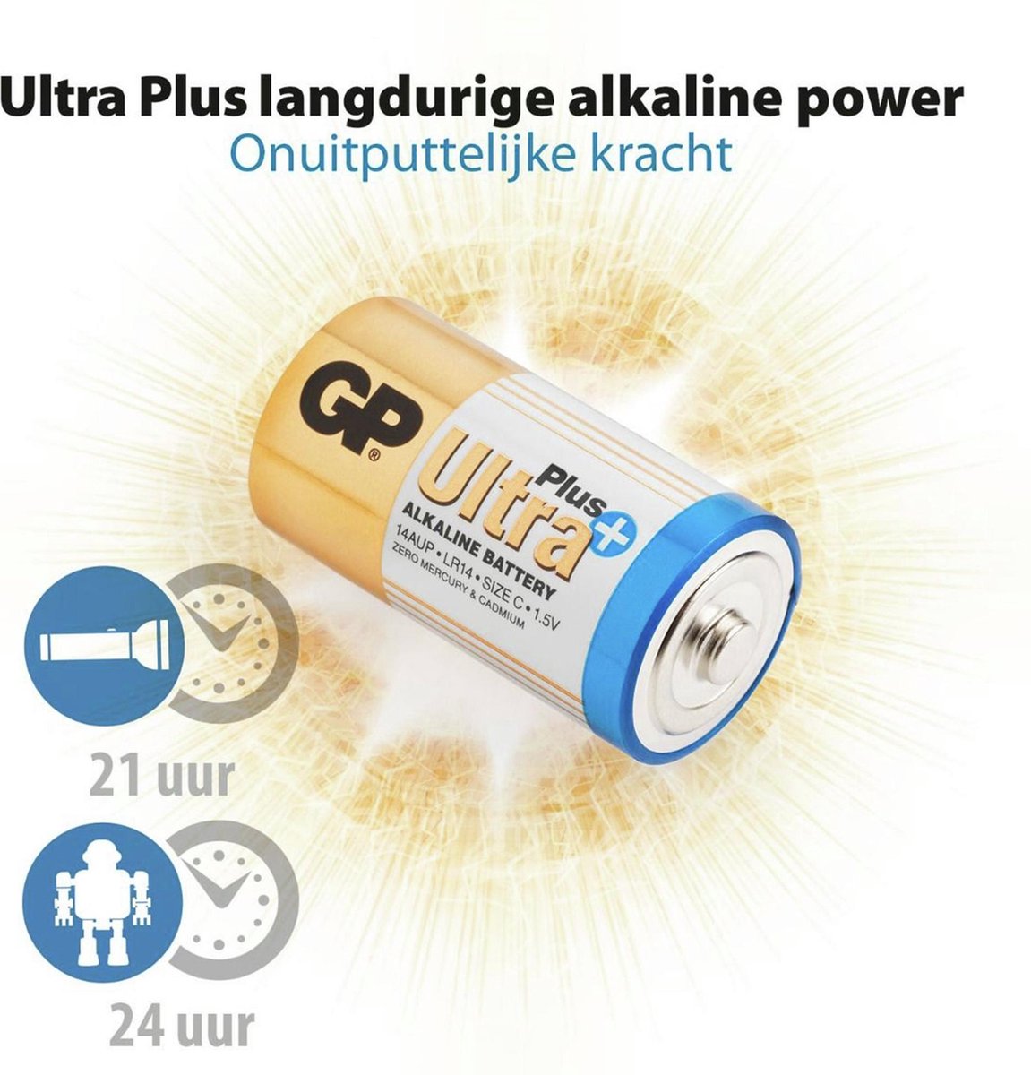 GP C 2 Stuks Ultra Plus Alkaline Batterij