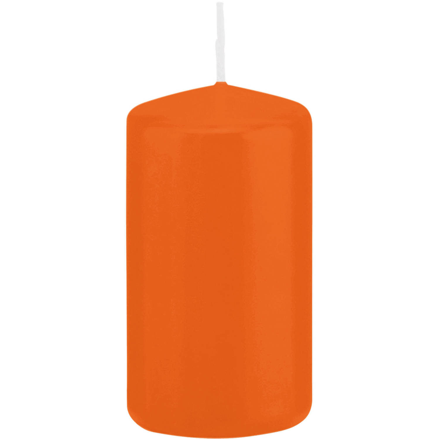 Trend Candles 1x Cilinderkaarsen/stompkaarsen 6 X 12 Cm 40 Branduren - Geurloze Kaarsen - Woondecoraties - Oranje
