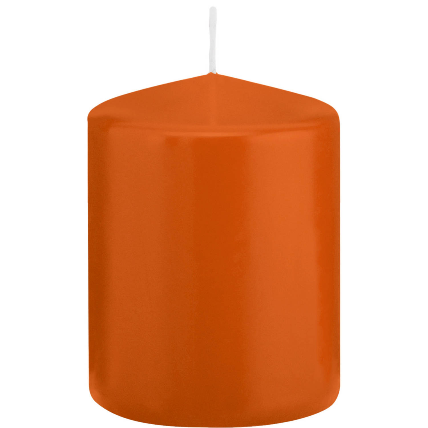 Trend Candles 1x Cilinderkaarsen/stompkaarsen 6 X 8 Cm 29 Branduren - Geurloze Kaarsen - Woondecoraties - Oranje