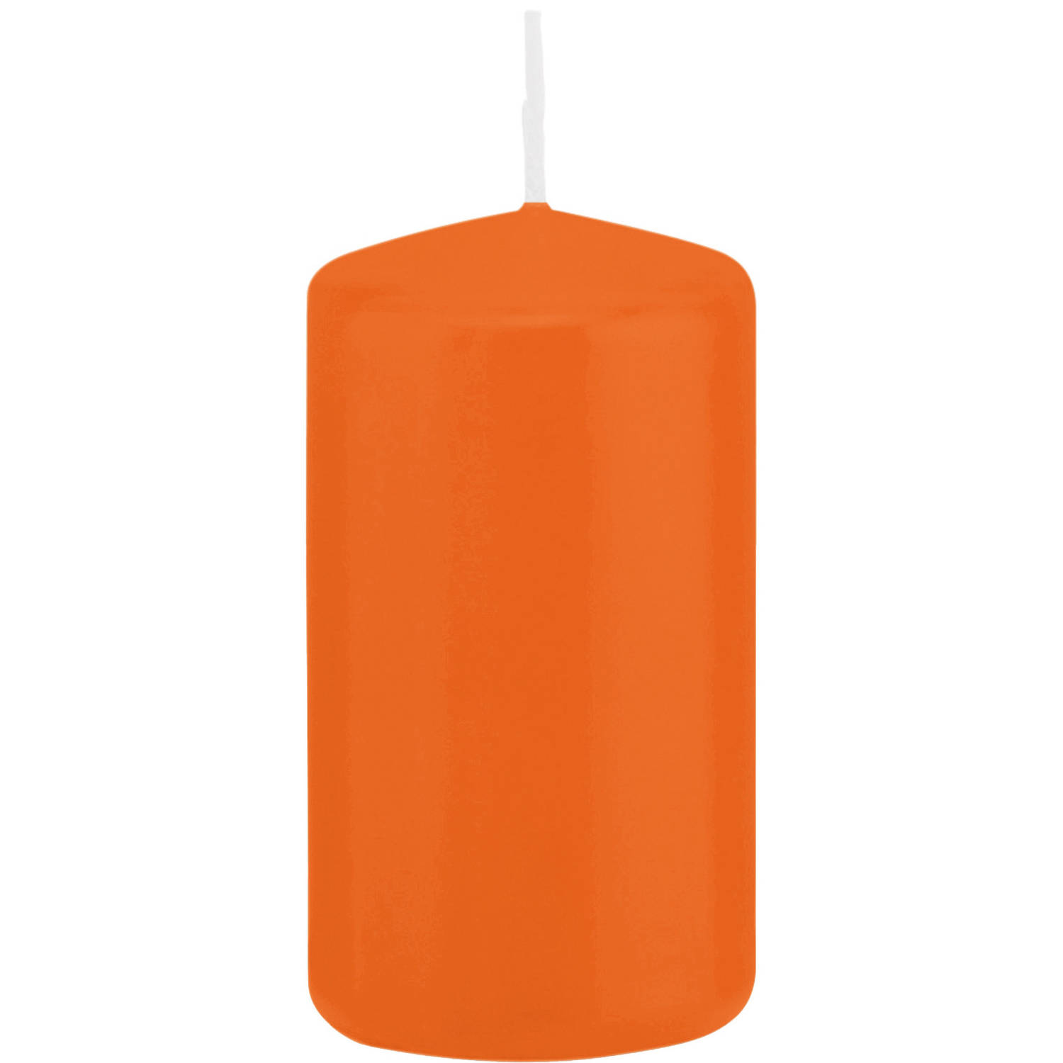 Trend Candles 1x Cilinderkaarsen/stompkaarsen 5 X 10 Cm 23 Branduren - Geurloze Kaarsen - Woondecoraties - Oranje