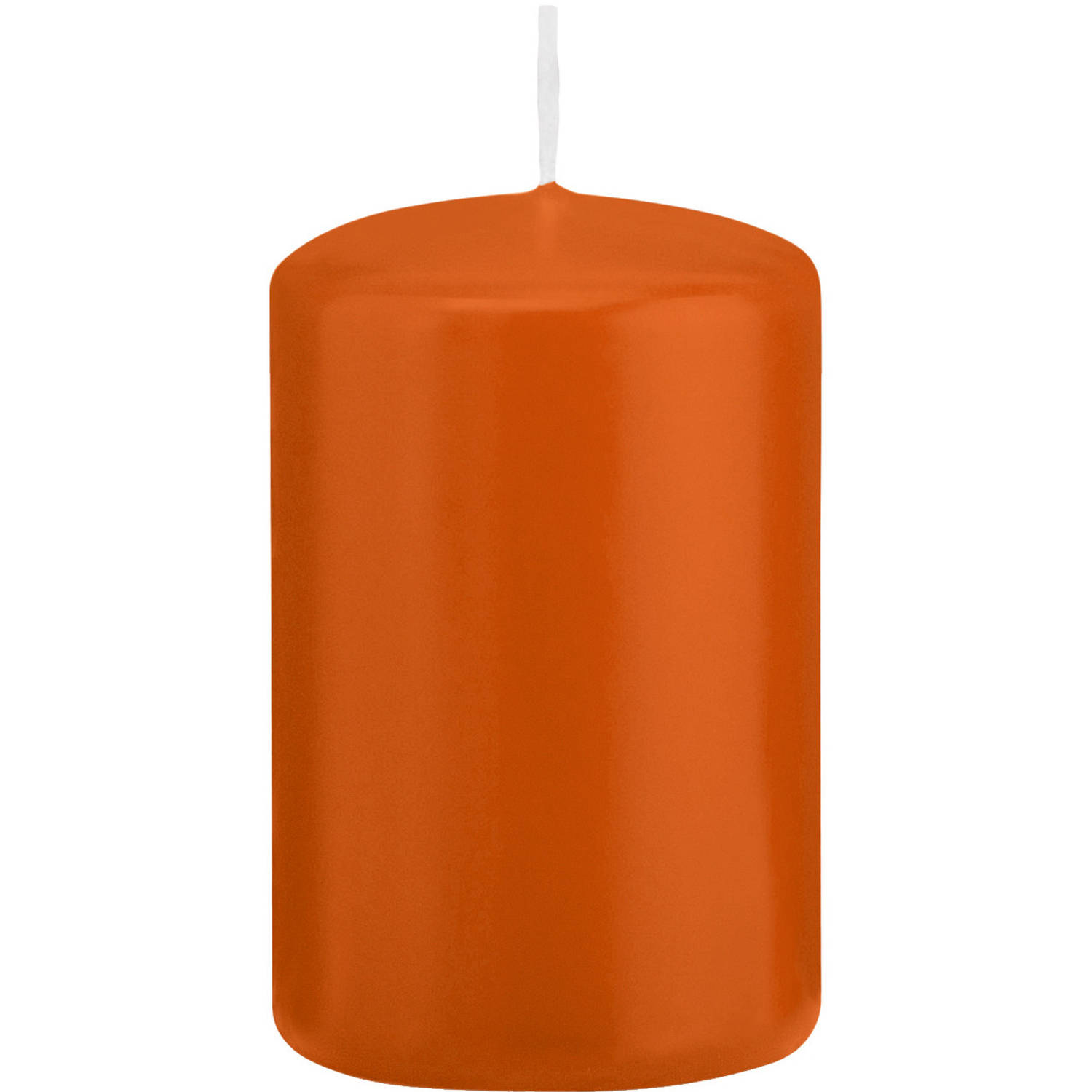 Trend Candles 1x Cilinderkaarsen/stompkaarsen 5 X 8 Cm 18 Branduren - Geurloze Kaarsen - Woondecoraties - Oranje