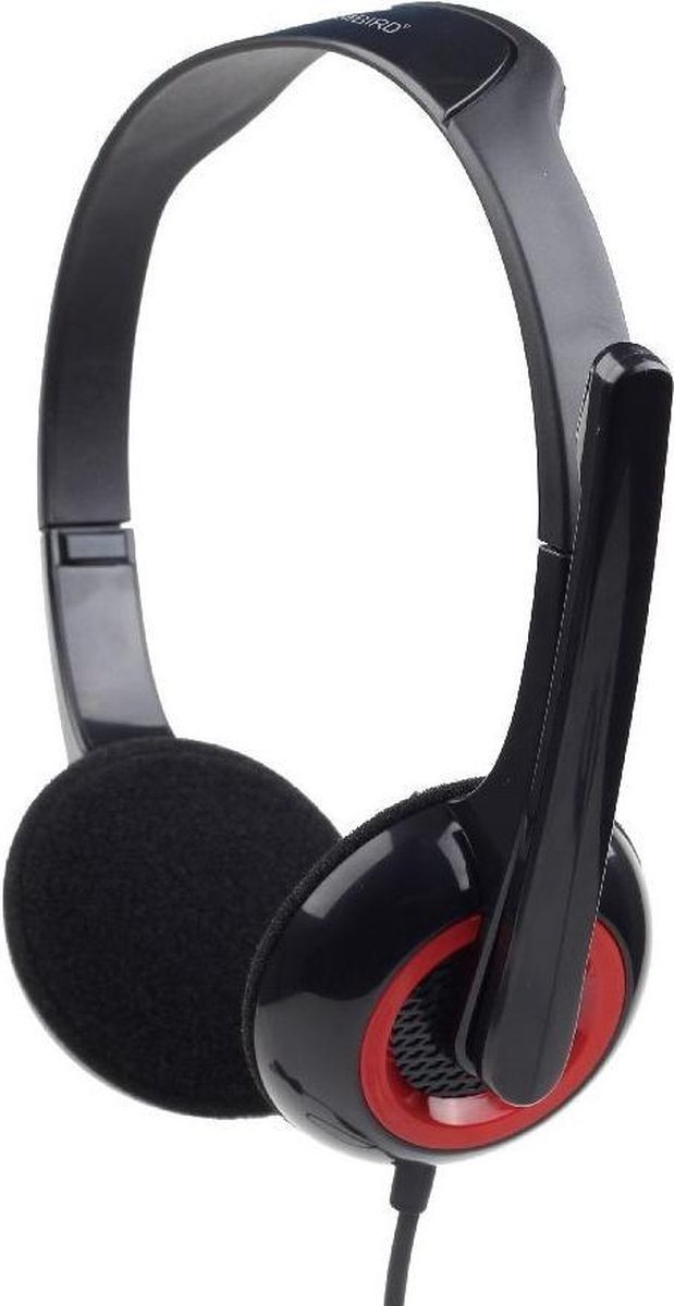 Gembird MHS-002 Stereofonisch Hoofdband, Rood hoofdtelefoon - Zwart