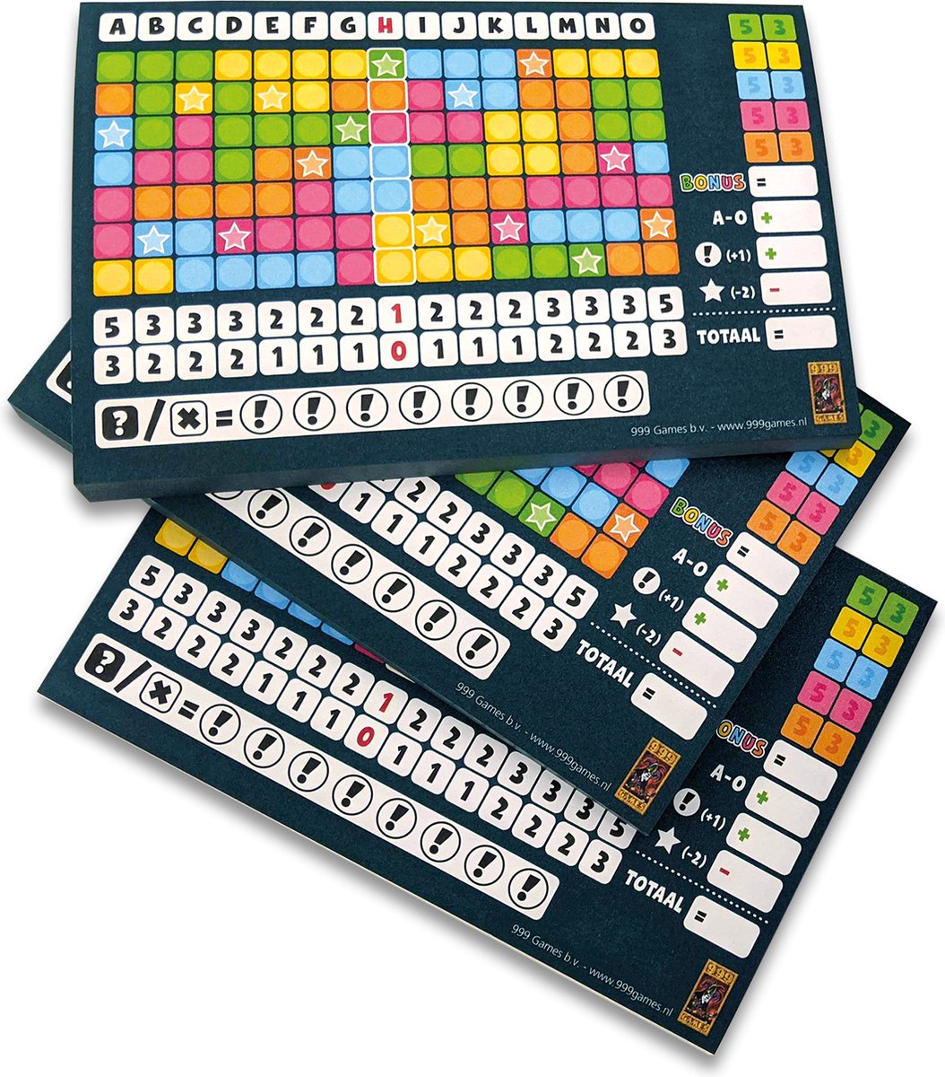 999Games Scoreblokken Keer Op Keer Level 1 Papier 3 Stuks - Blauw