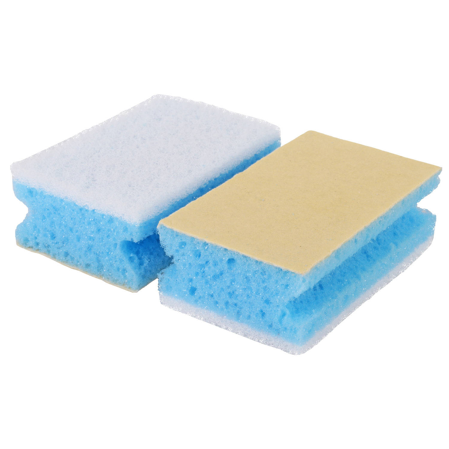 4x Stuks Xl Sanitairsponzen / Sponzen - 11 Cm Schoonmaakspullen / Schoonmaaksponzen - Blauw