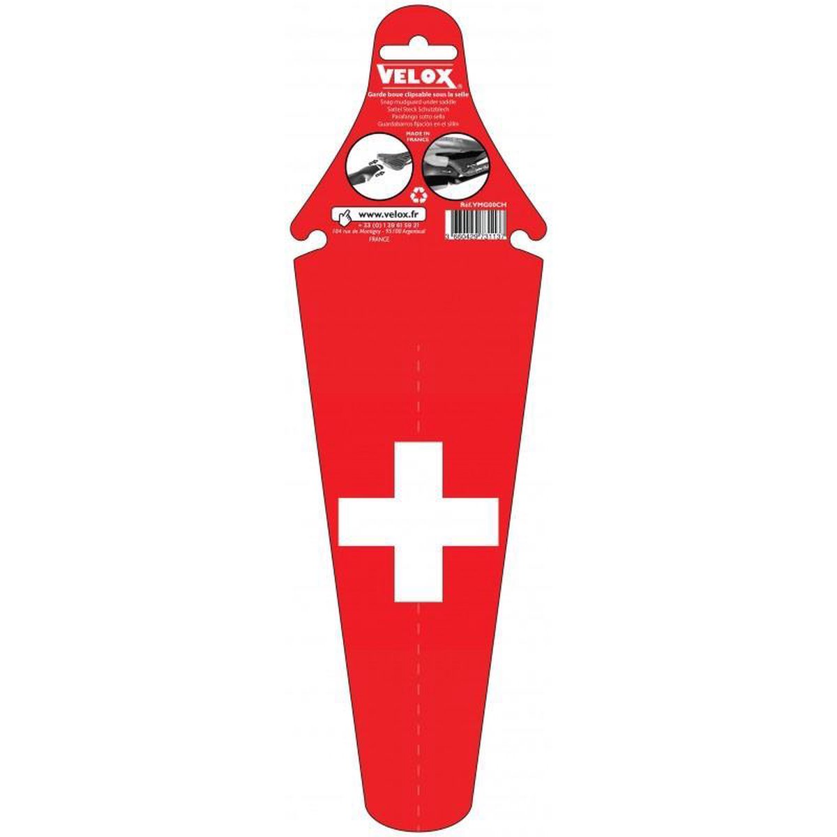 Velox Ass-saver Achterspatbord Zwitserland - Rood