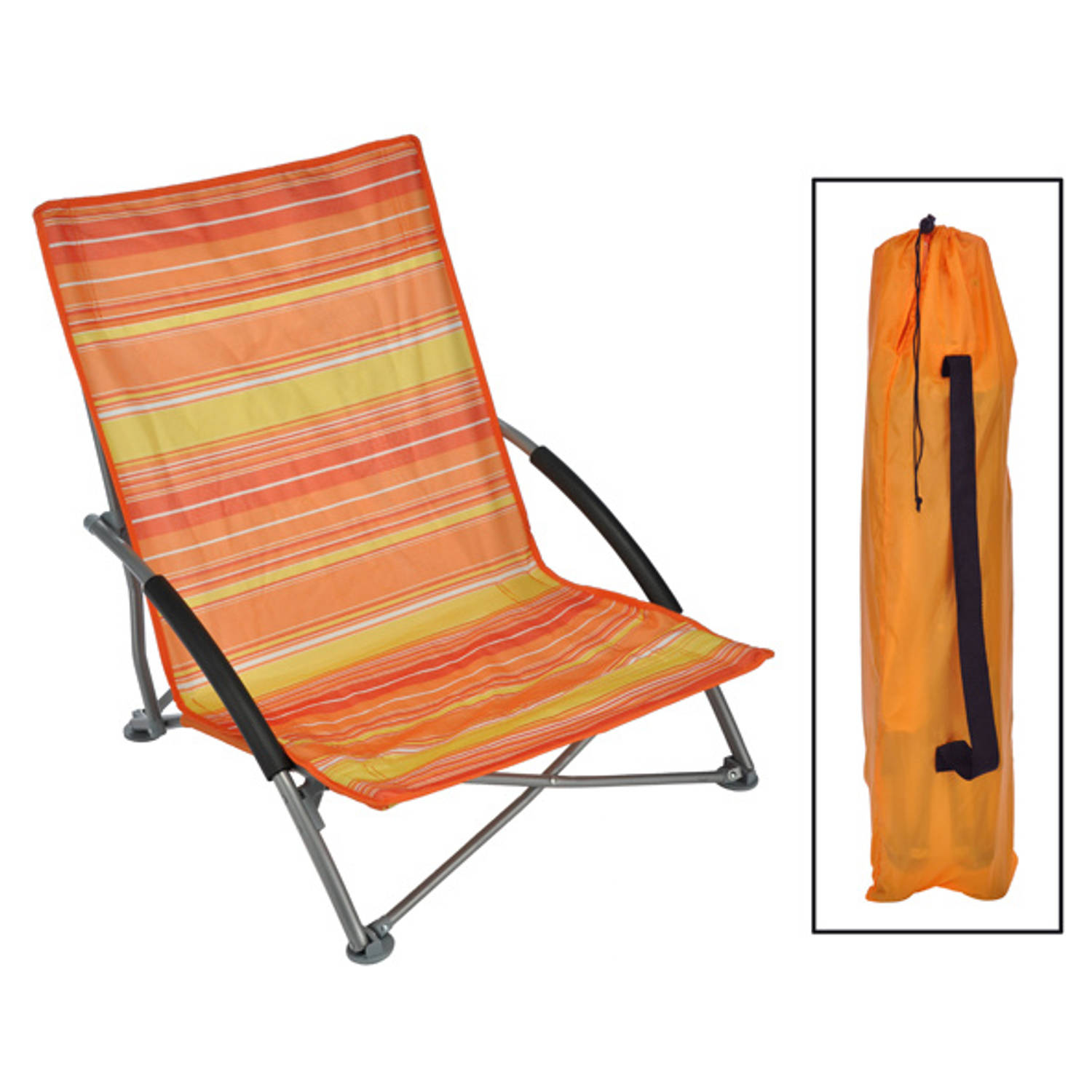 hi Haushalt 62196 - Strandstoel - Inklapbaar - 65 X 55 X 25 / 65 Cm - Oranje