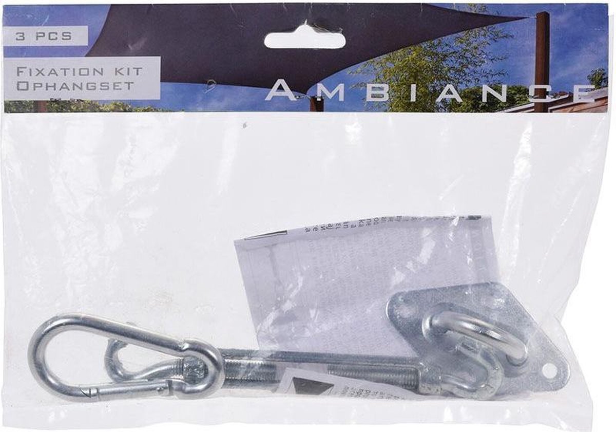 Schaduwdoek Ophangaccessoires 3-delig - Silver