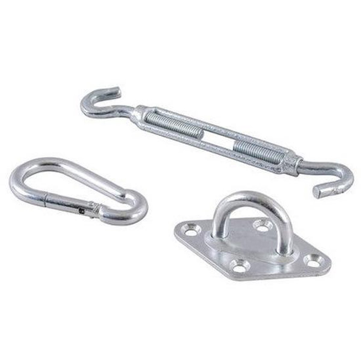 Schaduwdoek Ophangaccessoires 3-delig - Silver