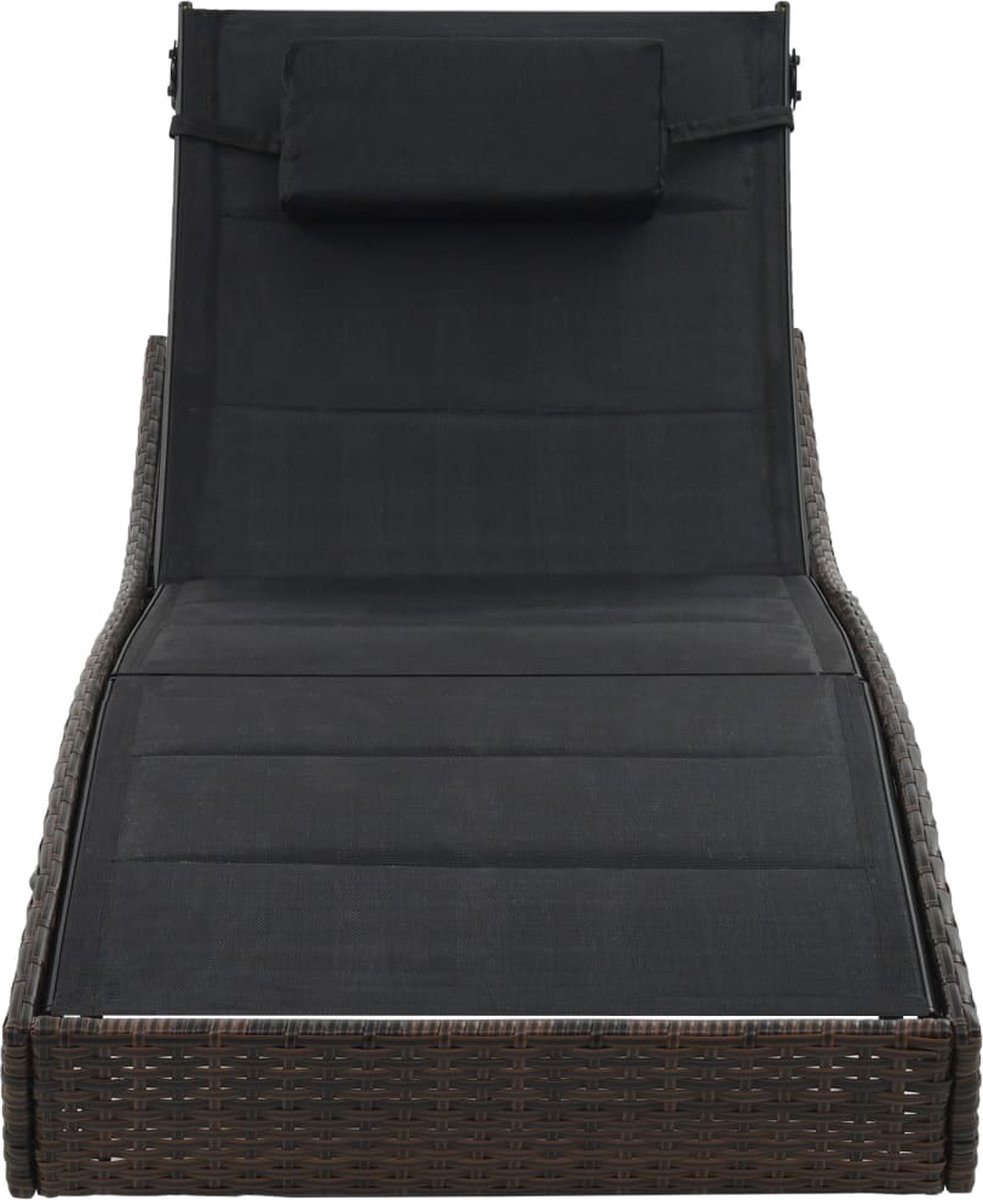 Vidaxl Ligbed Poly Rattan En Textileen - Bruin