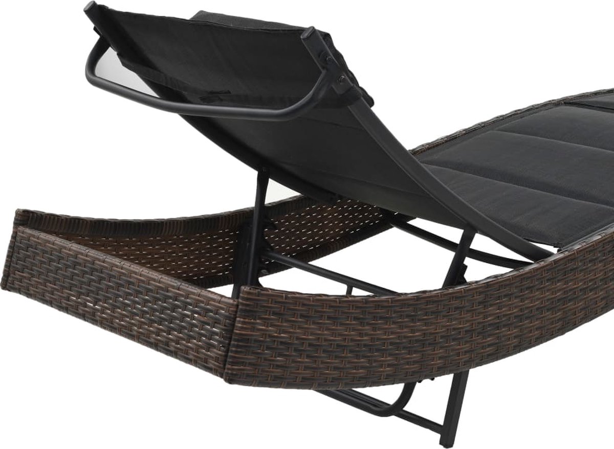 Vidaxl Ligbed Poly Rattan En Textileen - Bruin