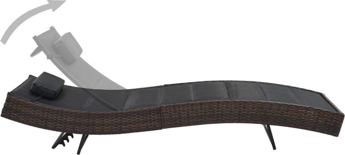 Vidaxl Ligbed Poly Rattan En Textileen - Bruin