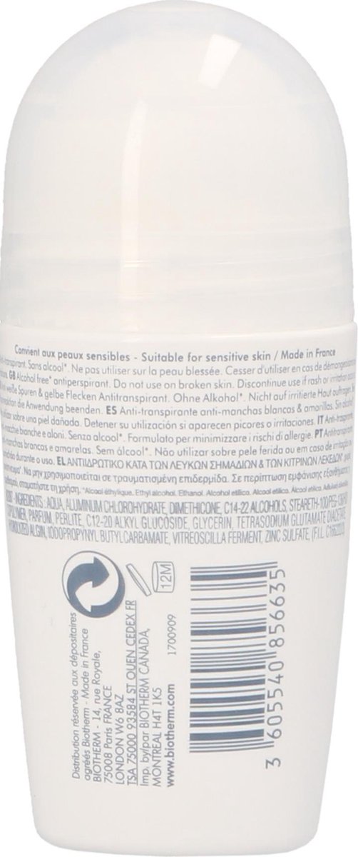 Biotherm Deo Pure Invisible Roll-On 48H Deodorant 75ml