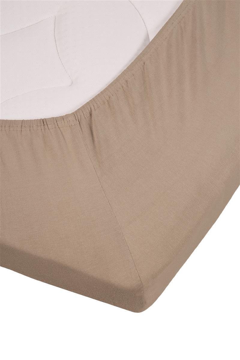 Beddinghouse Jersey Lycra Topper Hoeslaken - 95% Gebreide Katoen - 5% Lycra - 1-persoons (90/100x200/220 Cm) - Taupe - Bruin