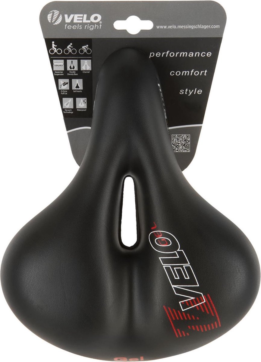 Velo Zadel Plush Gel Elasto Dames (Vacuum Technology) - Zwart