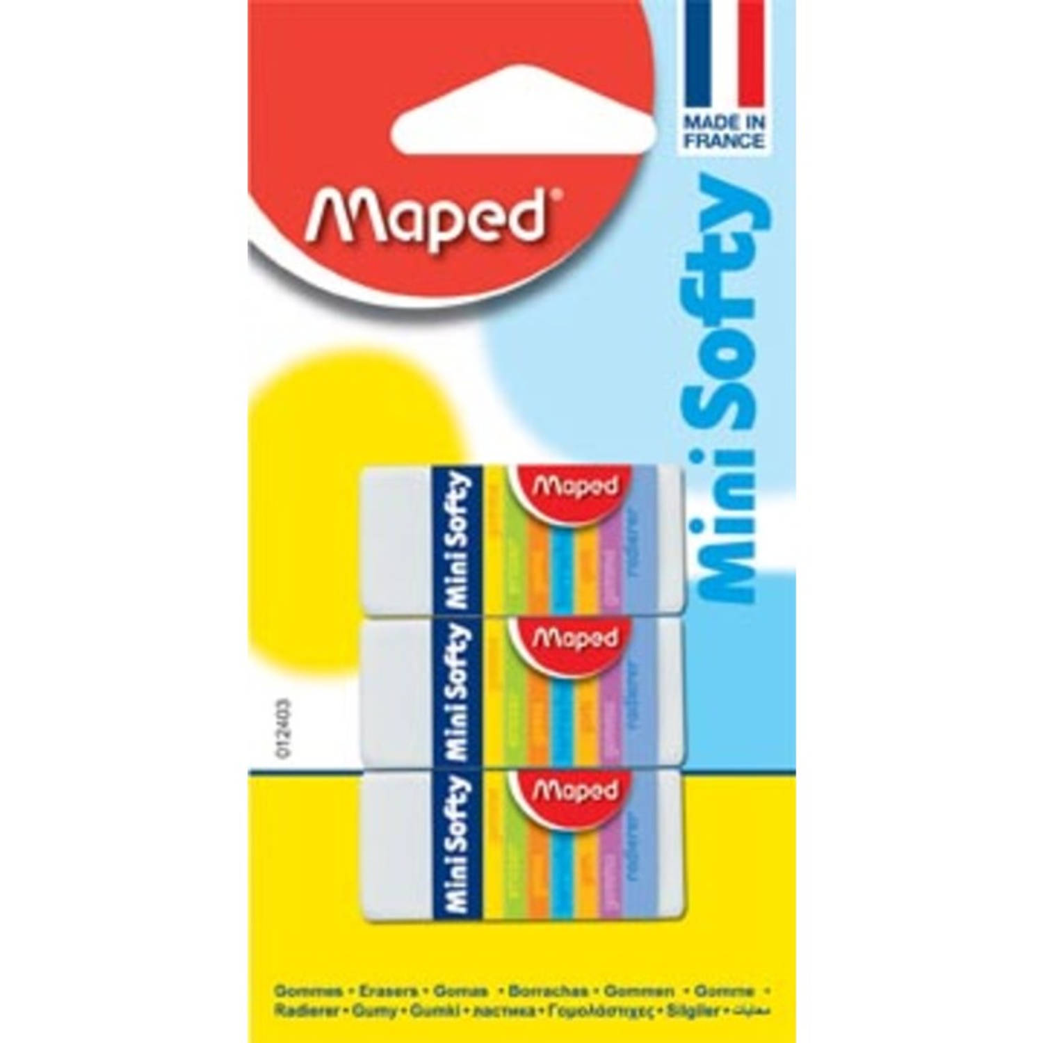 Maped Potloodgom Softy Mini Formaat, Blister Met 3 Stuks