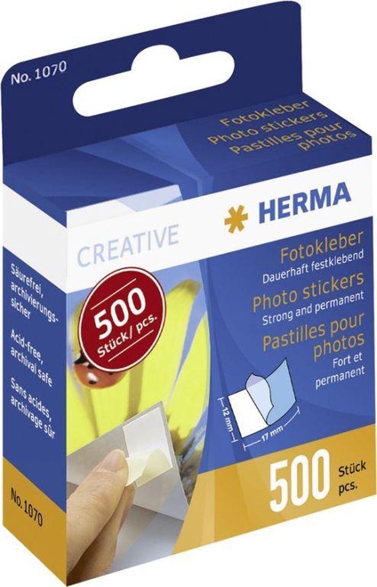 Herma Fotostickers 500 Stuks In Kartonnen Dispenser 1070 - Wit