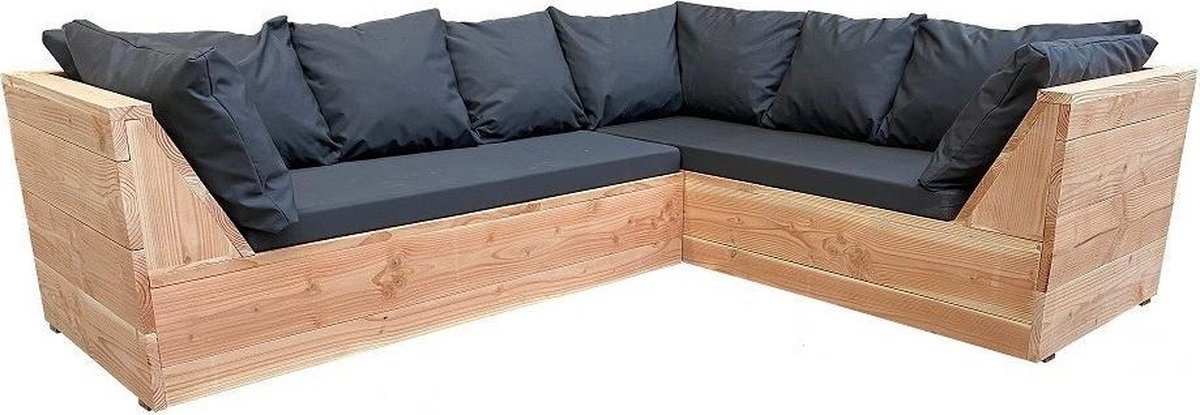 Wood4you - Loungeset 6 Douglashout 200x240 Cm - Incl Kussens Gl-vorm - Bruin