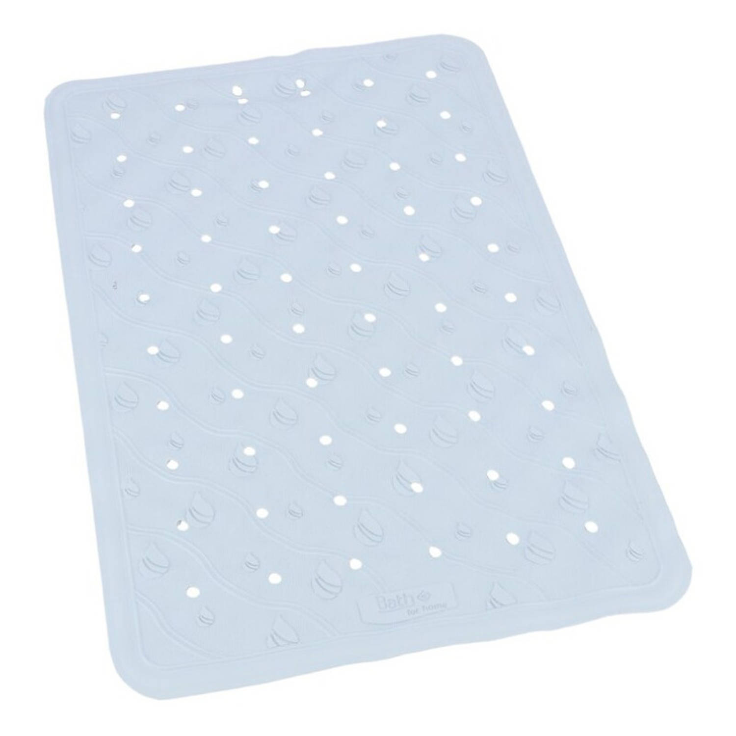 Lichte Anti-slip Badmat 36 X 57 Cm Rechthoekig - Badkuip Mat - Grip Mat Voor In Douche Of Bad - Blauw