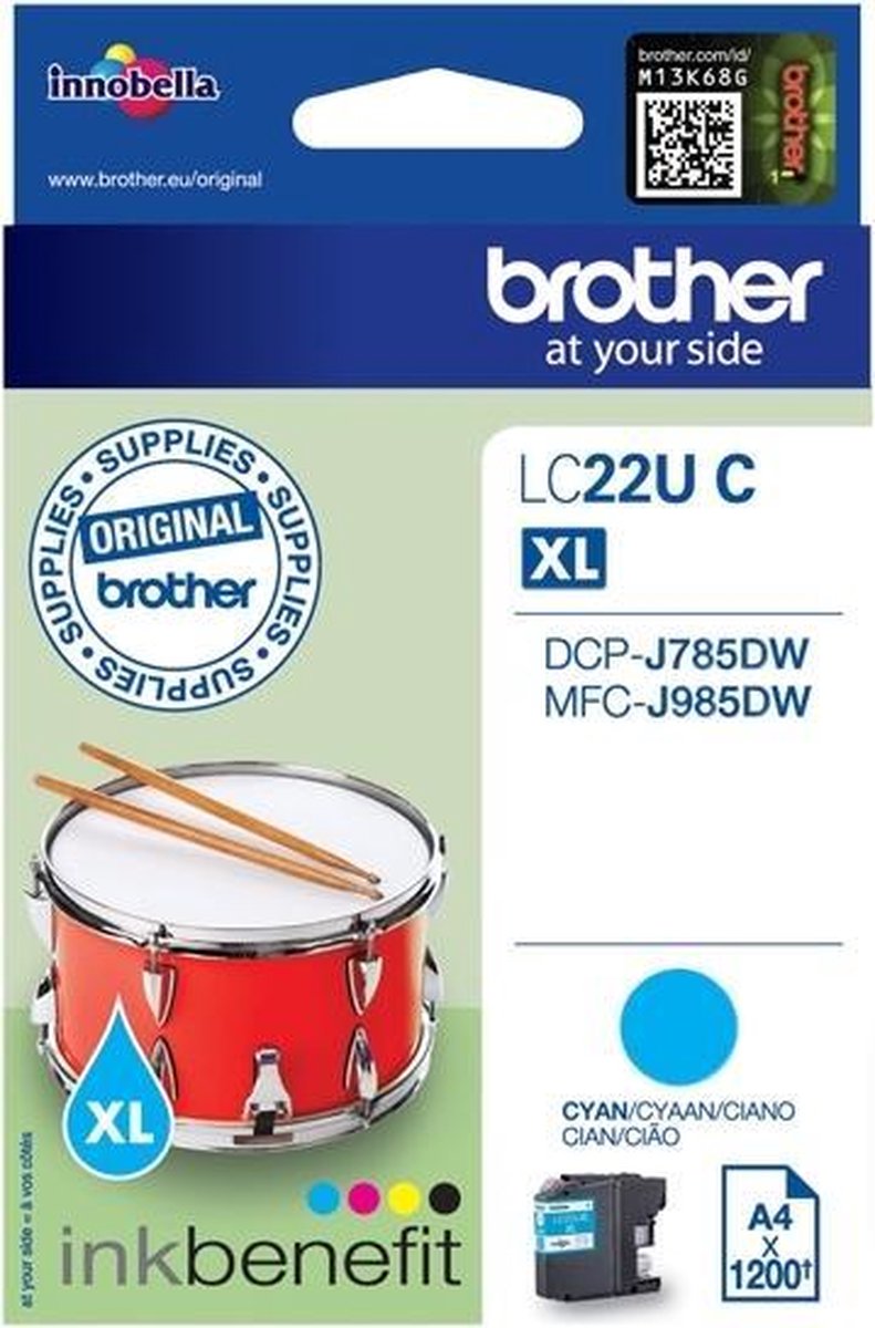 Brother LC-22UC inktcartridge Origineel Cyaan - Blauw