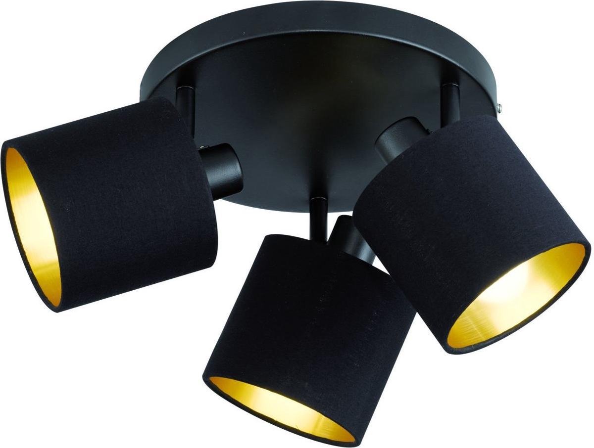 BES LED Led Plafondspot - Trion Torry - E14 Fitting - 3-lichts - Rond - Mat - Aluminium - Zwart