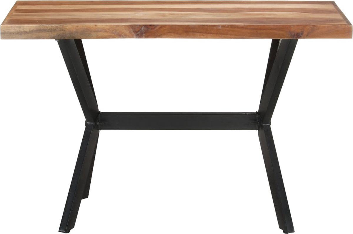 Vidaxl Eettafel 120x60x75 Cm Massief Hout Met Sheesham Afwerking - Bruin