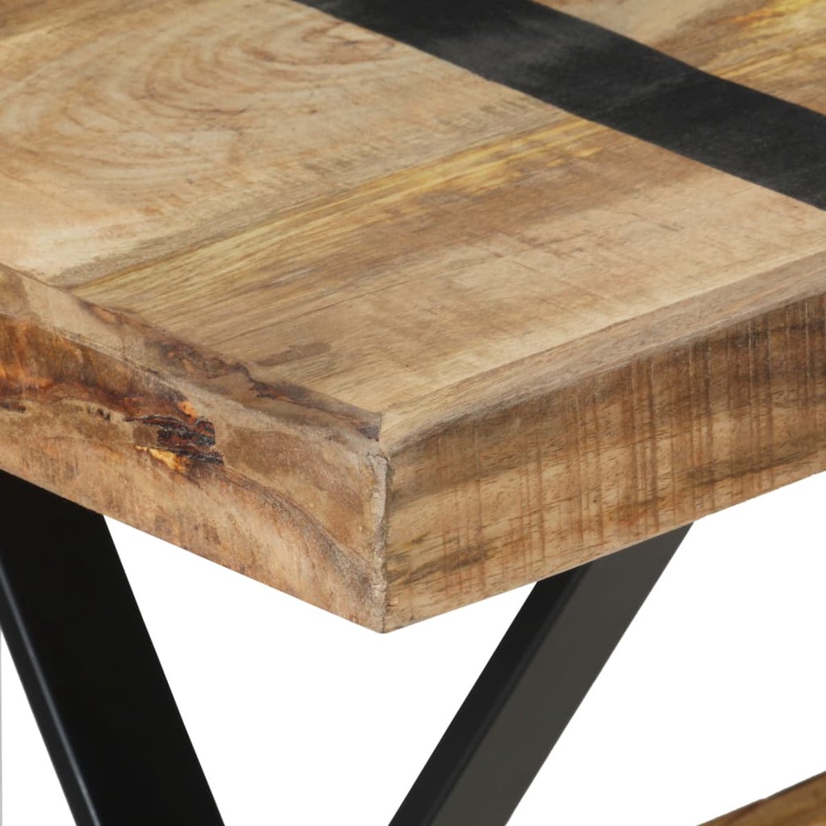 Vidaxl Eettafel 120x60x76 Cm Ruw Mangohout - Bruin