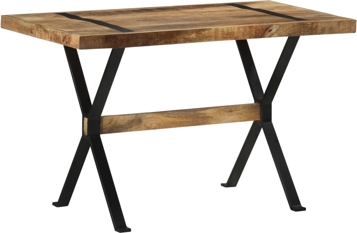 Vidaxl Eettafel 120x60x76 Cm Ruw Mangohout - Bruin