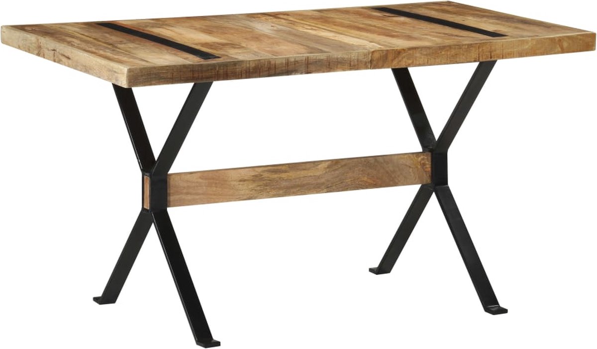 Vidaxl Eettafel 140x70x76 Cm Ruw Mangohout - Bruin