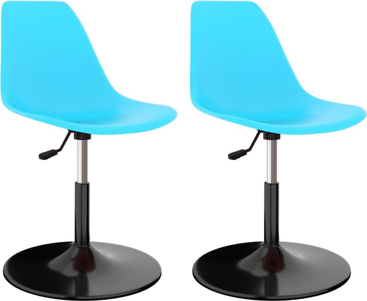 Vidaxl Eetkamerstoelen Draaibaar 2 St Pp - Blauw