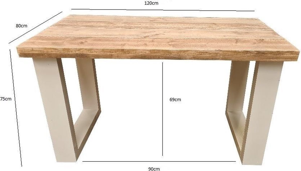 Wood4you Bureau Vancouver Steigerhout 120lx72dx75h - Wit