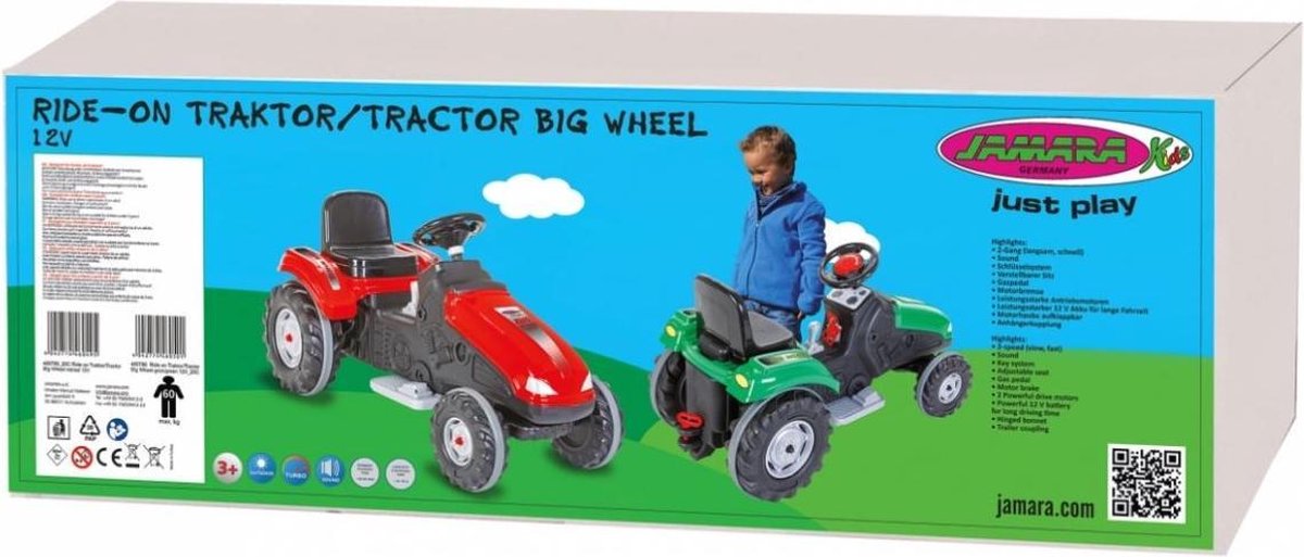 Jamara Tractor Ride On Big Wheel 12 V Junior 114 X 53 Cm - Groen