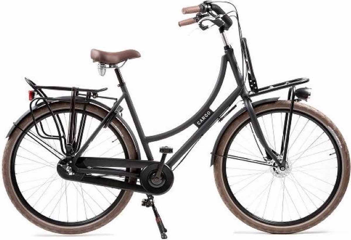 Avalon Cargo Transportfiets Dames 28 Inch 50 Cm Dames 3v Rollerbrake Matzwart