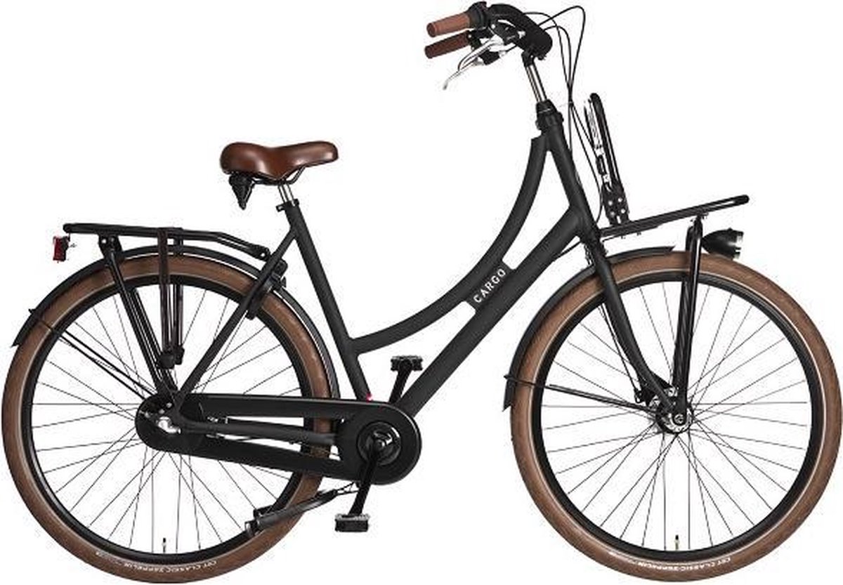 Avalon Cargo Transportfiets Dames 28 Inch 50 Cm Dames 3v Rollerbrake Matzwart
