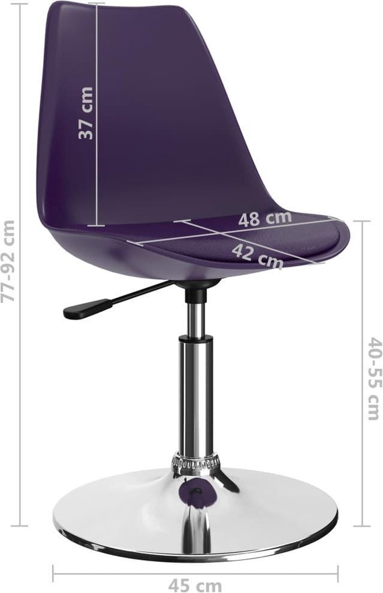 Vidaxl Eetkamerstoelen Draaibaar 2 St Kunstleer Lila - Paars