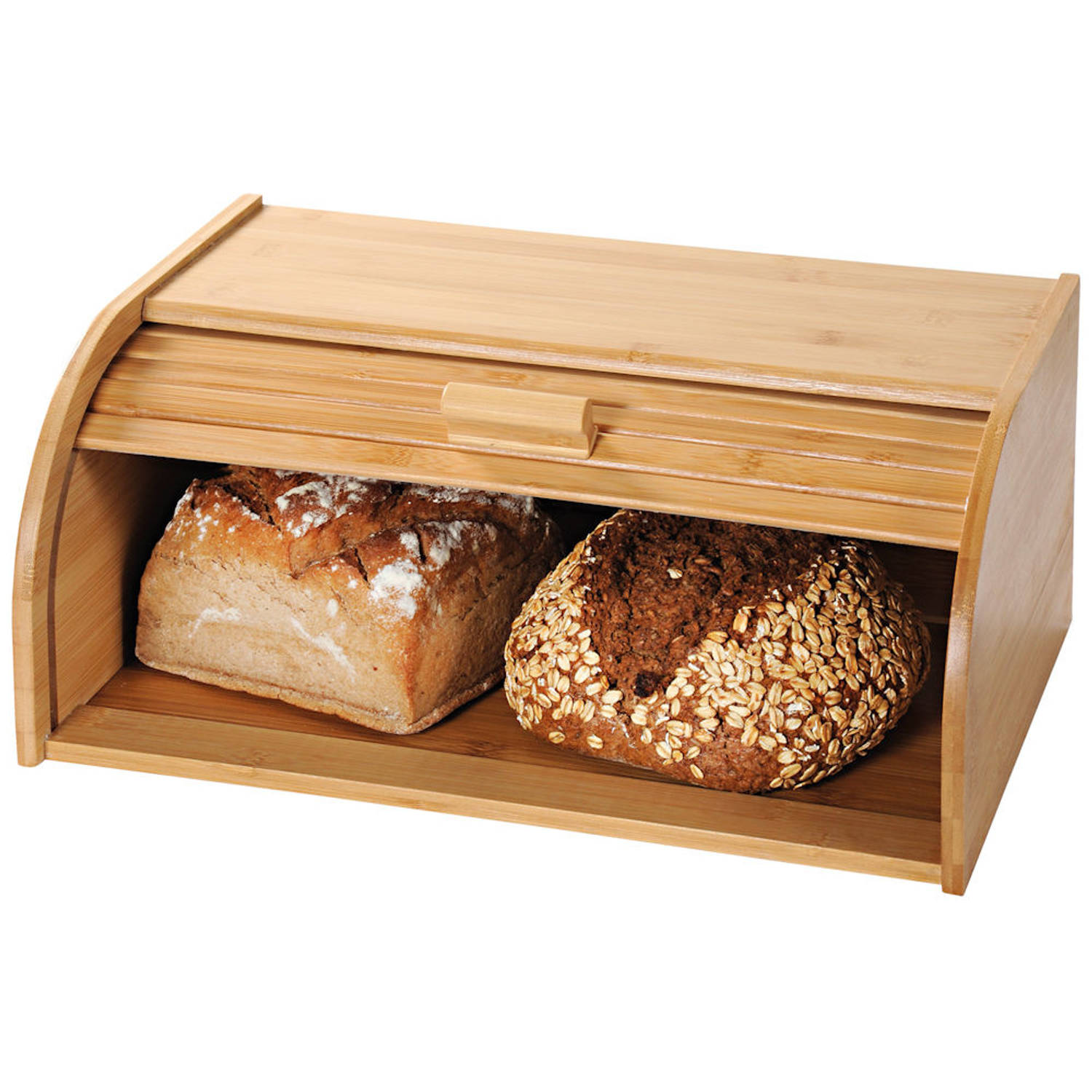 Decopatent Broodtrommel Met Rolluik - Fsc® Bamboe Houten Brooddoos Met