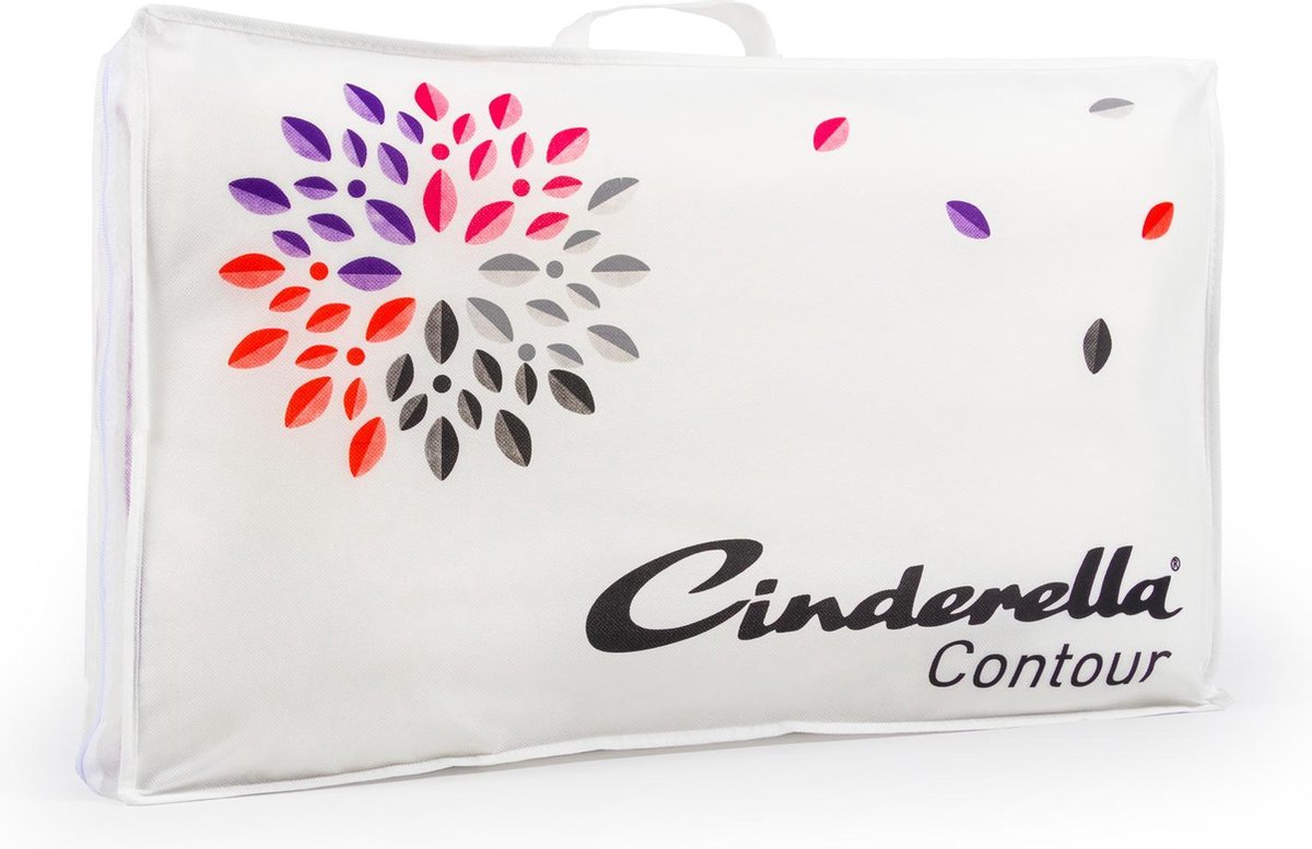 Cinderella Contour Jazz Medium Hoofdkussen - 100% Comfortschuim Slowfoam Feel - - Wit