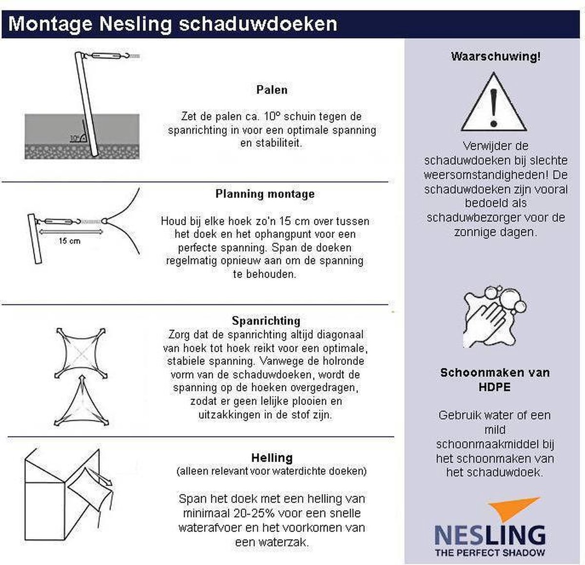 Nesling Coolfit 3.6x3.6x3.6m Navy - Blauw