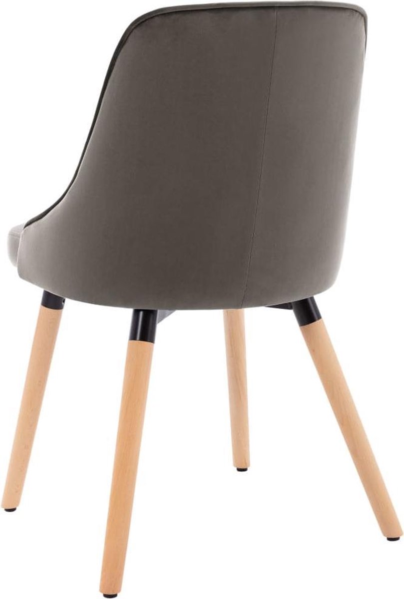 Vidaxl Eetkamerstoelen 2 St Fluweel Donker - Grijs
