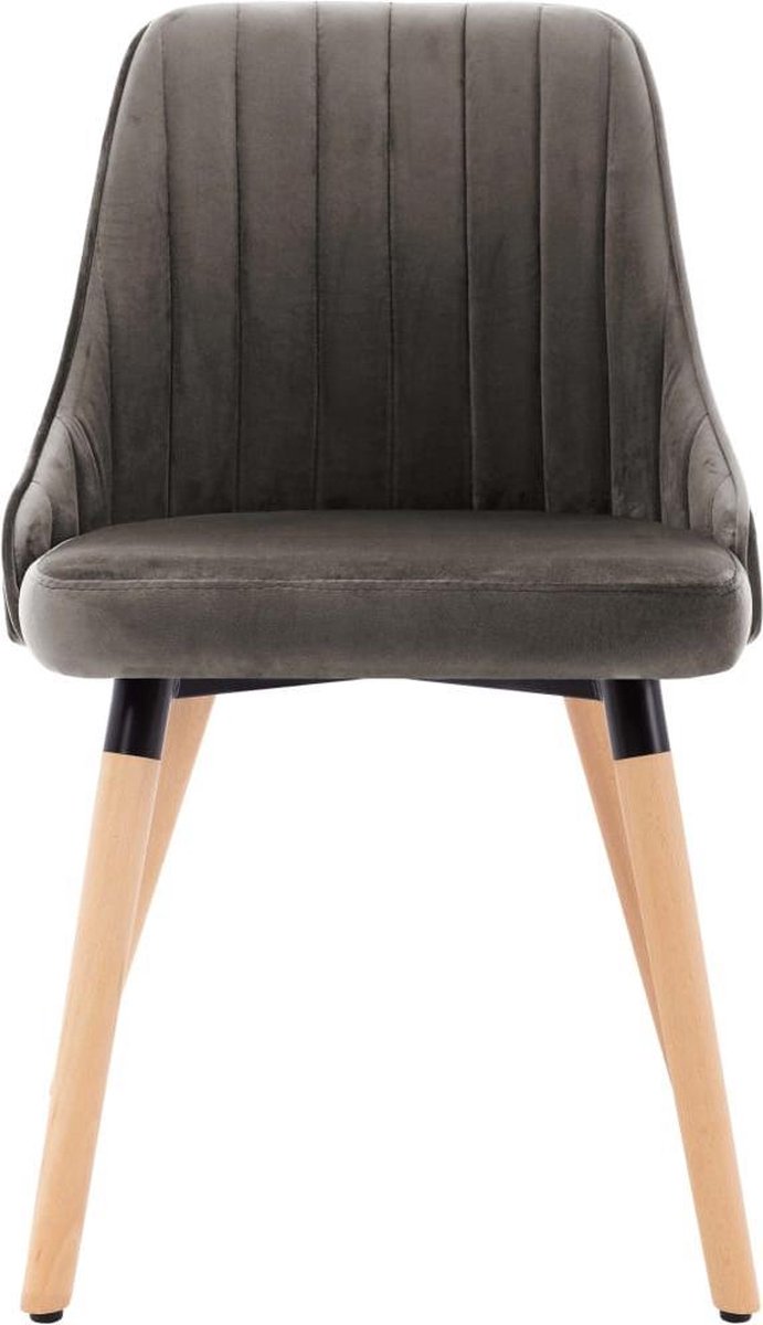 Vidaxl Eetkamerstoelen 2 St Fluweel Donker - Grijs