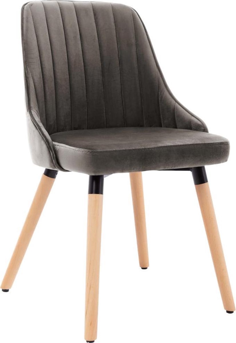 Vidaxl Eetkamerstoelen 2 St Fluweel Donker - Grijs