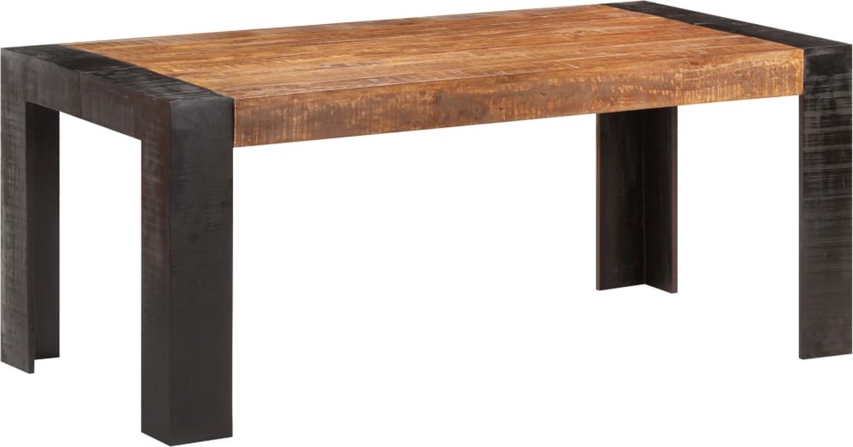 Vidaxl Eettafel 180x90x76 Cm Massief Mangohout - Bruin