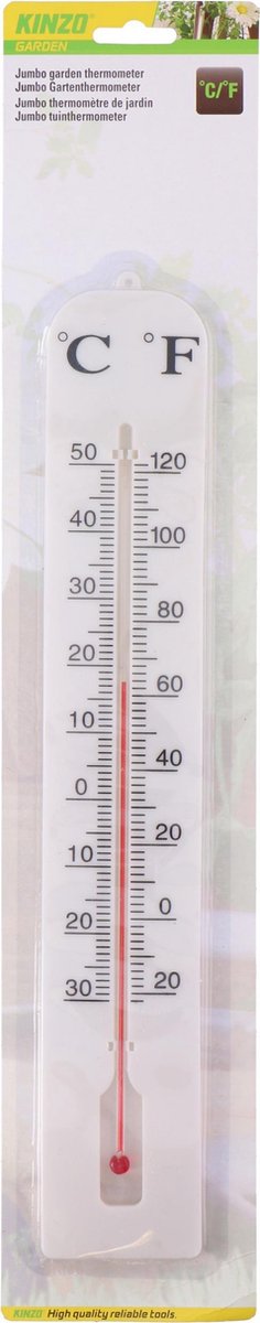 Kinzo Thermometer Jumbo 39x6,5x1 Cm - Wit