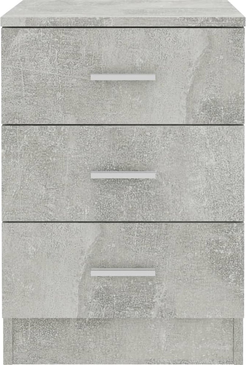Vidaxl Nachtkastjes 2 St 38x35x56 Cm Spaanplaat Beton - Grijs